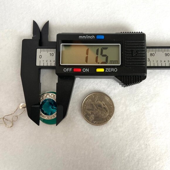 Sterling Silver 925 David Sigal Round Turquoise Enamel Pendant Necklace 20" - Picture 11 of 16